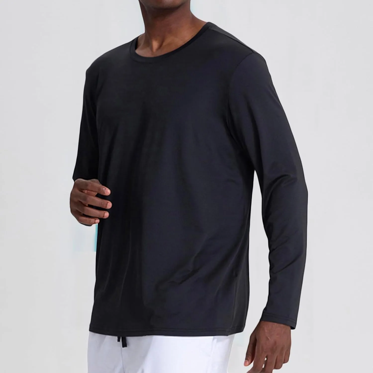Mens Light Weight Sun Shirts UV Protection Long Sleeve Breathable Tshirts SPF Rash Guard for Fishing Hiking Running