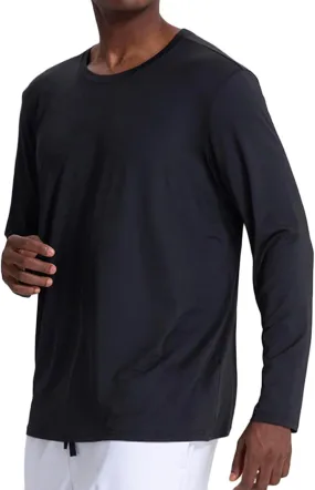 Mens Light Weight Sun Shirts UV Protection Long Sleeve Breathable Tshirts SPF Rash Guard for Fishing Hiking Running