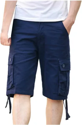 Men's Straight Leg Shorts Relaxed Fit Cargo Shorts Elastic Waist Comfort Sports Shorts with Multi Pockets Shorts
