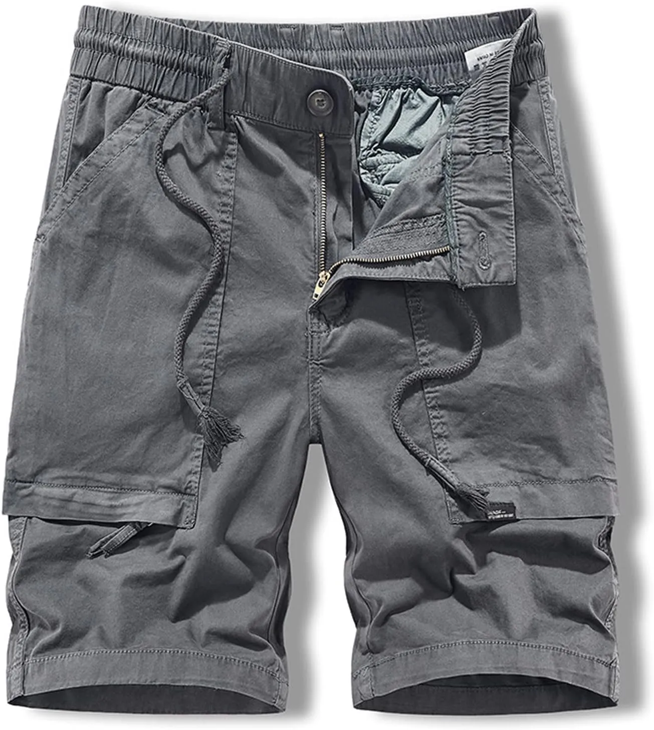 Men's Straight Leg Shorts Relaxed Fit Cargo Shorts Elastic Waist Comfort Sports Shorts with Multi Pockets Shorts