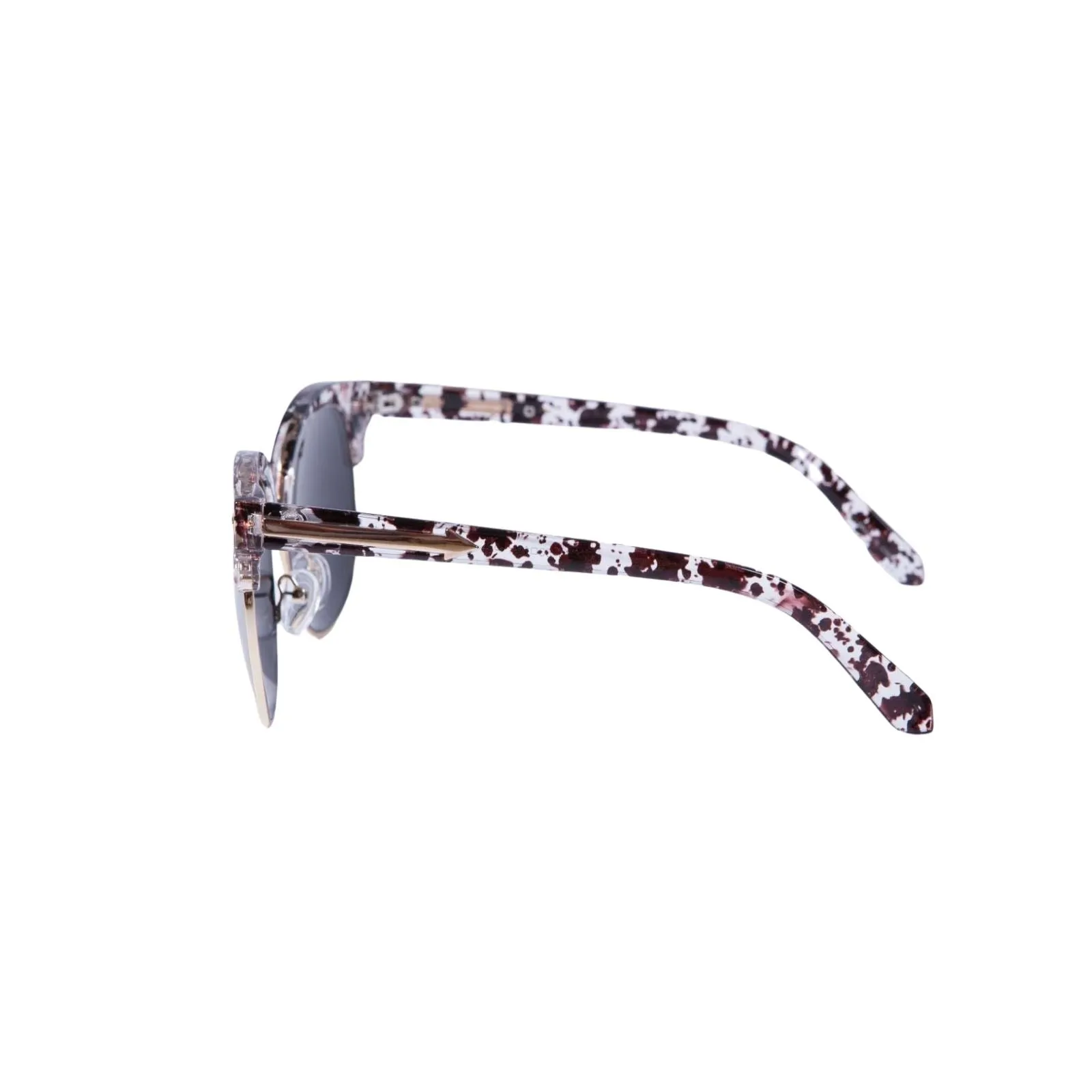 Modern Round Frame Sunglasses with Marbled Accents