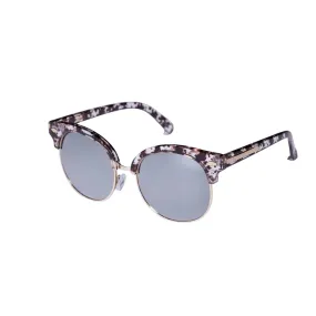 Modern Round Frame Sunglasses with Marbled Accents