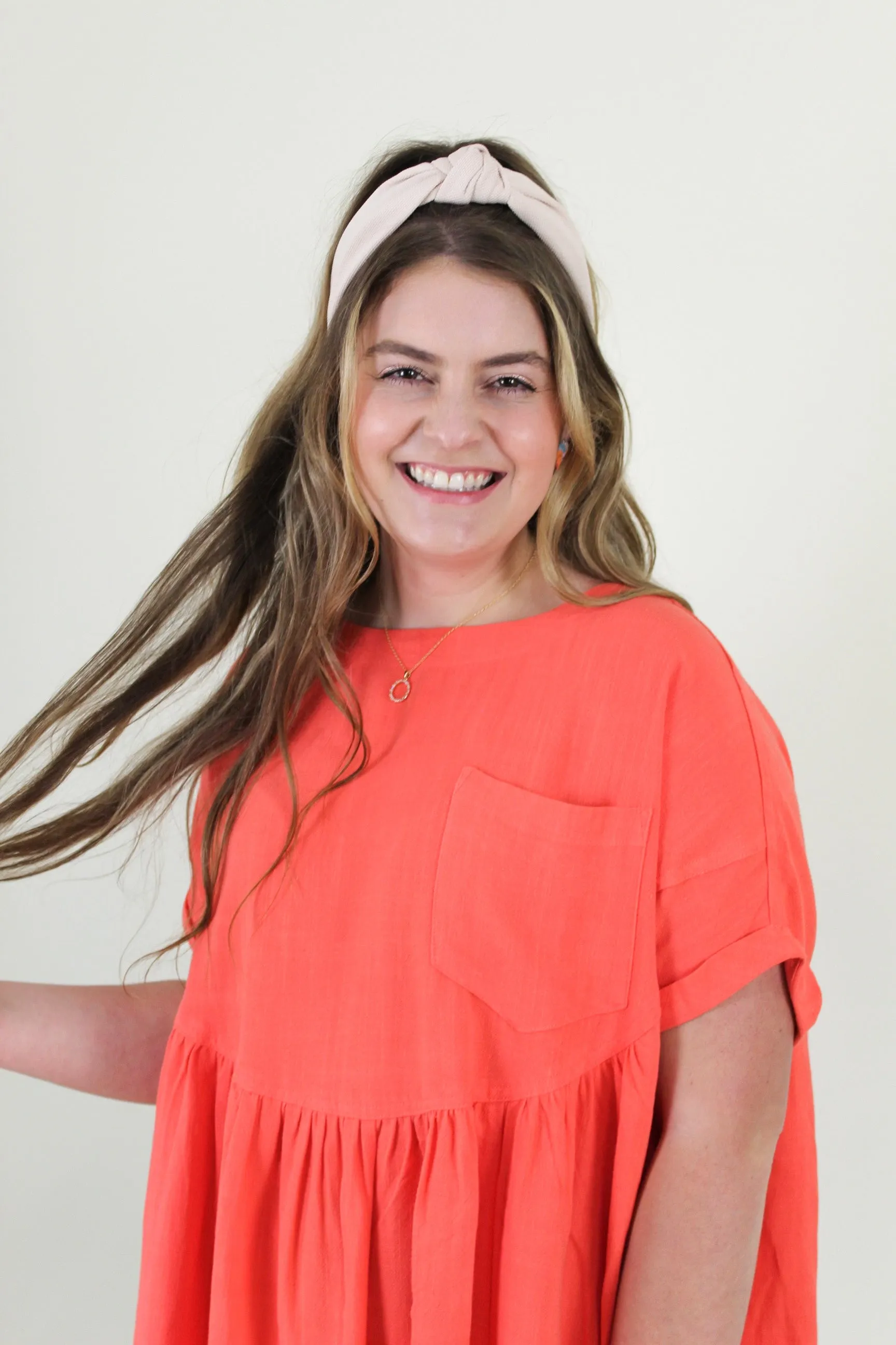 Oversized Linen Creamsicle Blouse