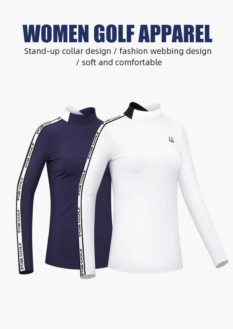 PGM YF478 high quality women long sleeve golf polo shirt custom breathable golf shirt