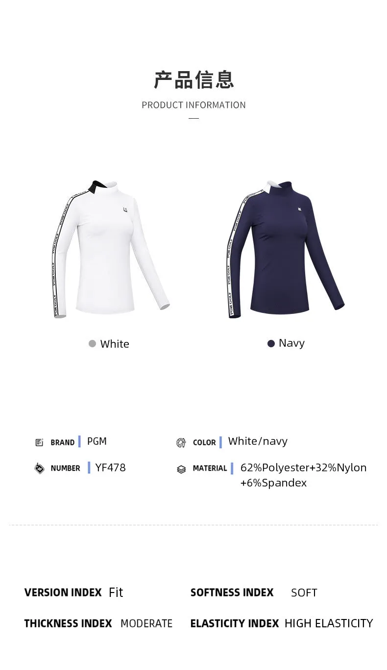 PGM YF478 high quality women long sleeve golf polo shirt custom breathable golf shirt