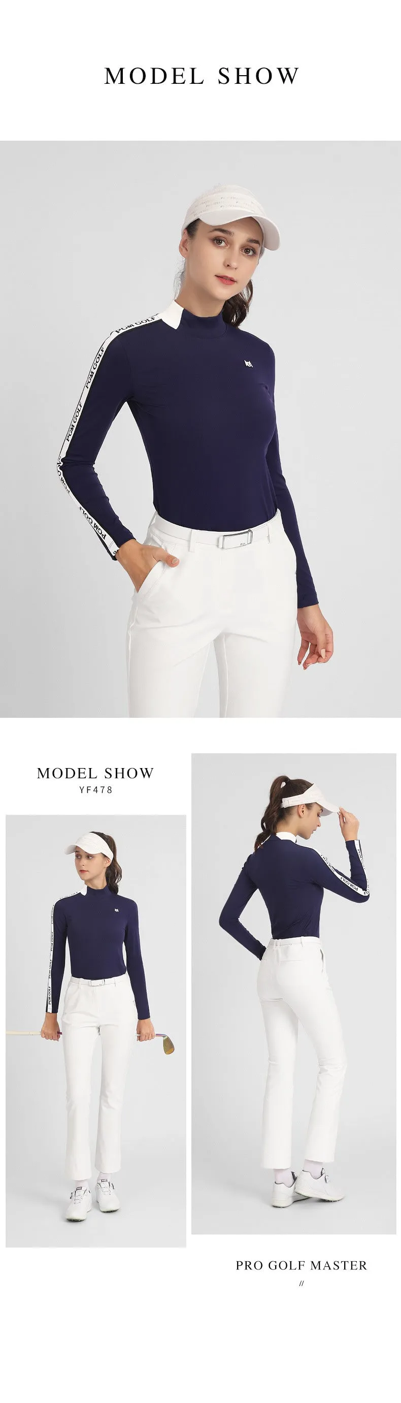 PGM YF478 high quality women long sleeve golf polo shirt custom breathable golf shirt