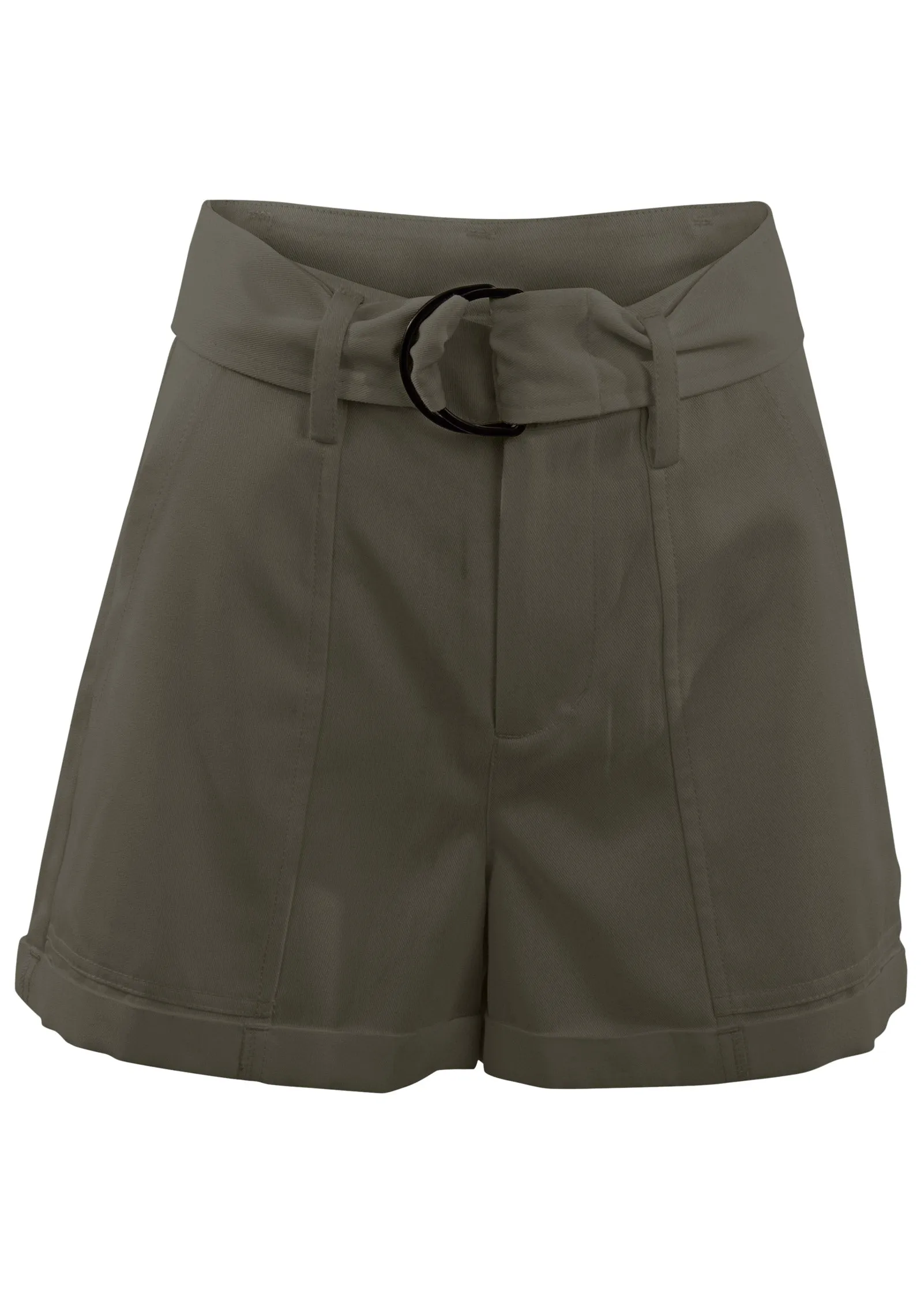 Relaxed Twill Shorts - Olive