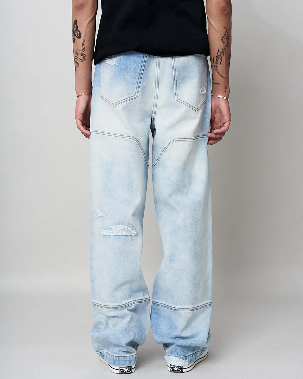 Repaired Jeans - Light Blue