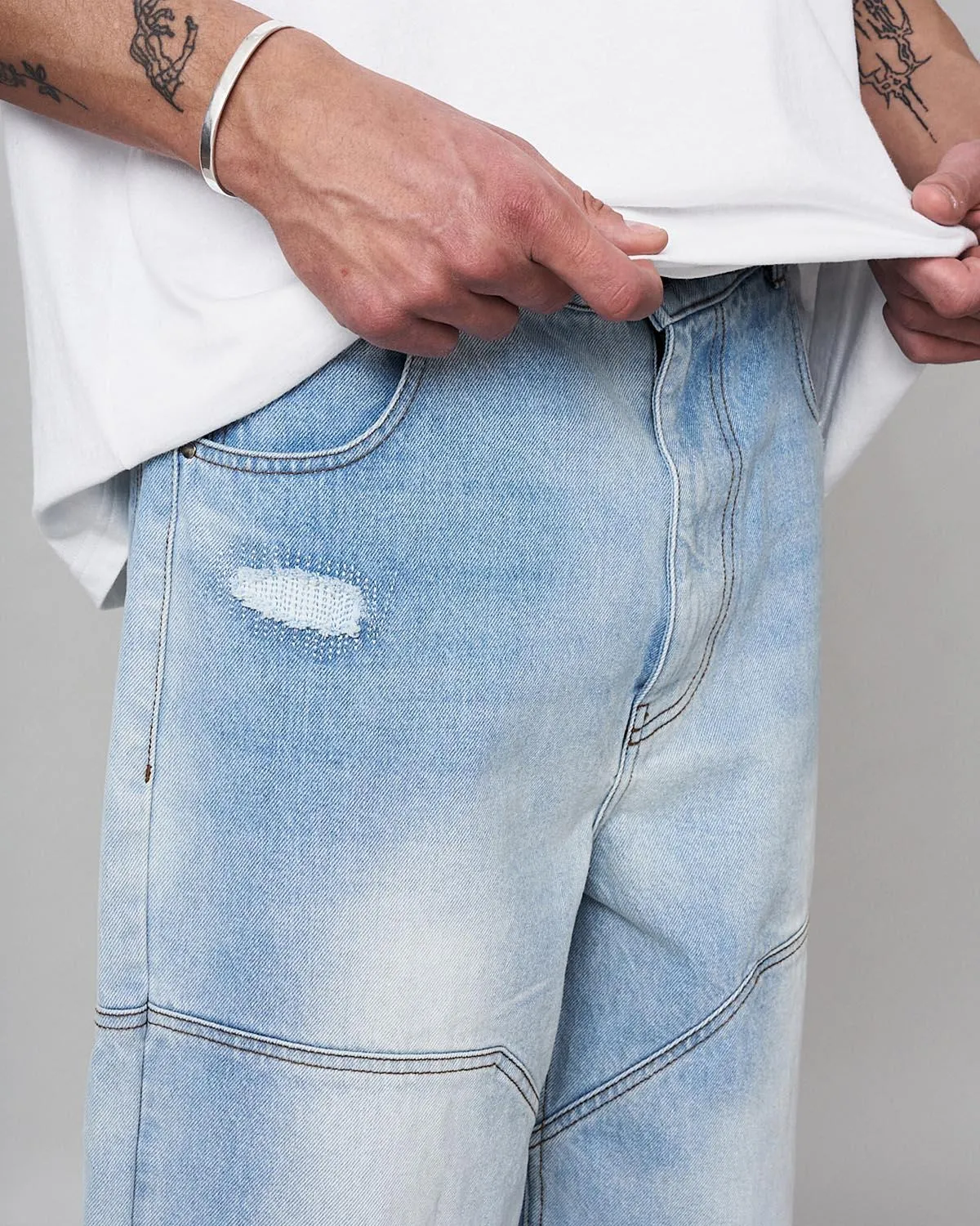 Repaired Jeans - Light Blue