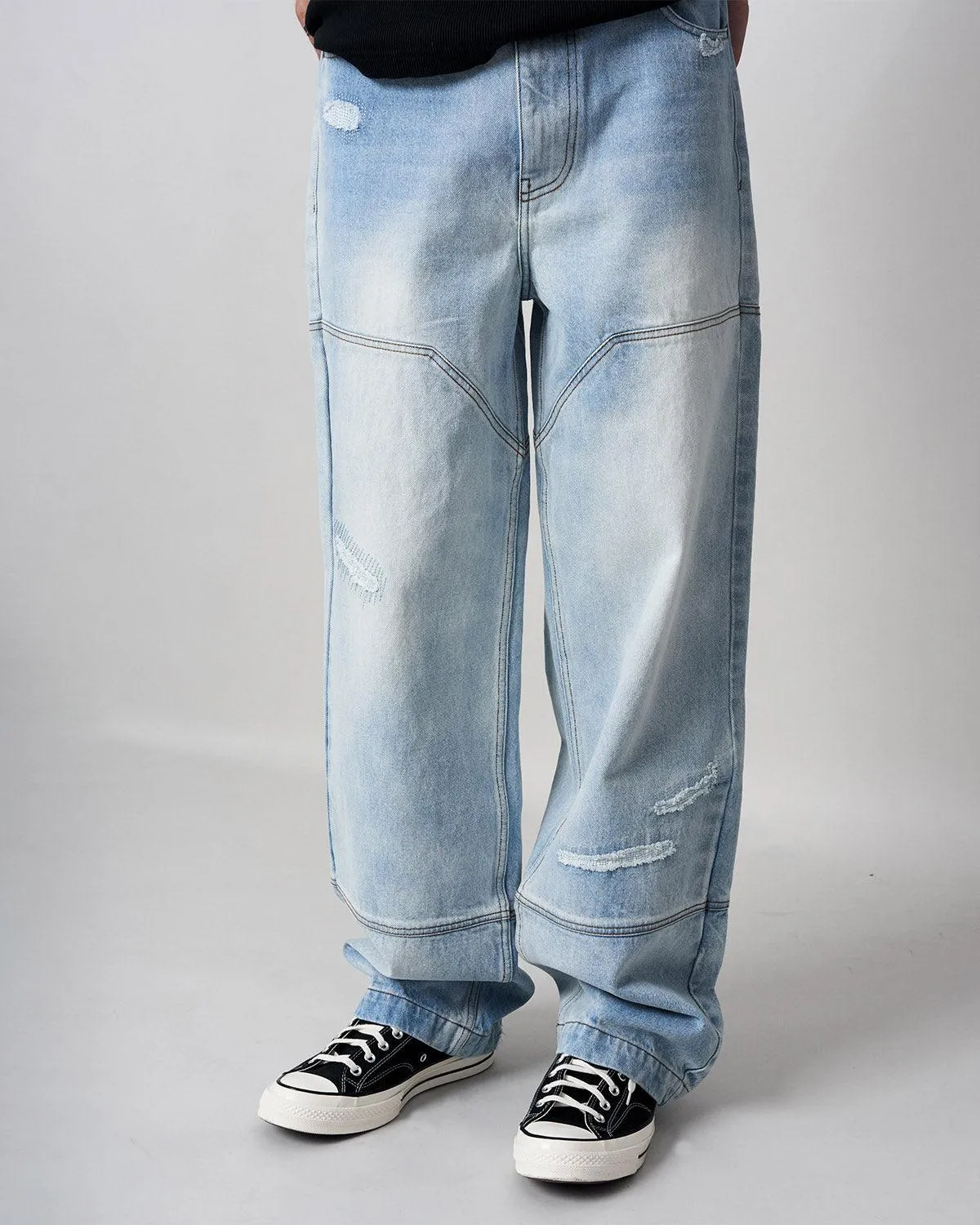 Repaired Jeans - Light Blue