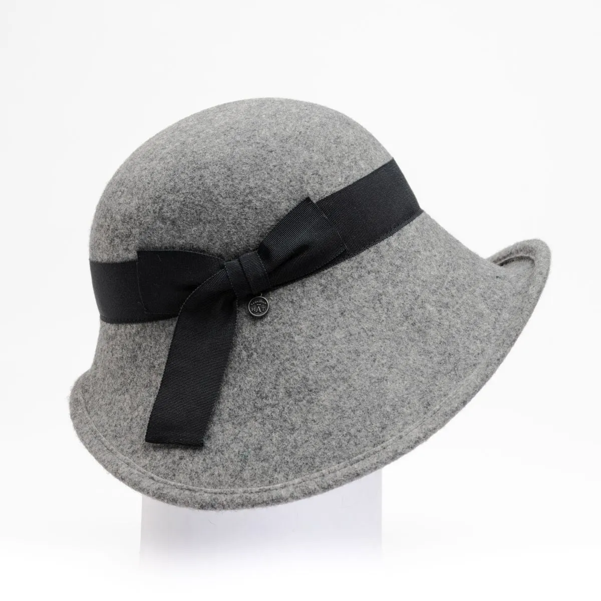 ROSE - LARGE WOOL CLOCHE WITH BOW