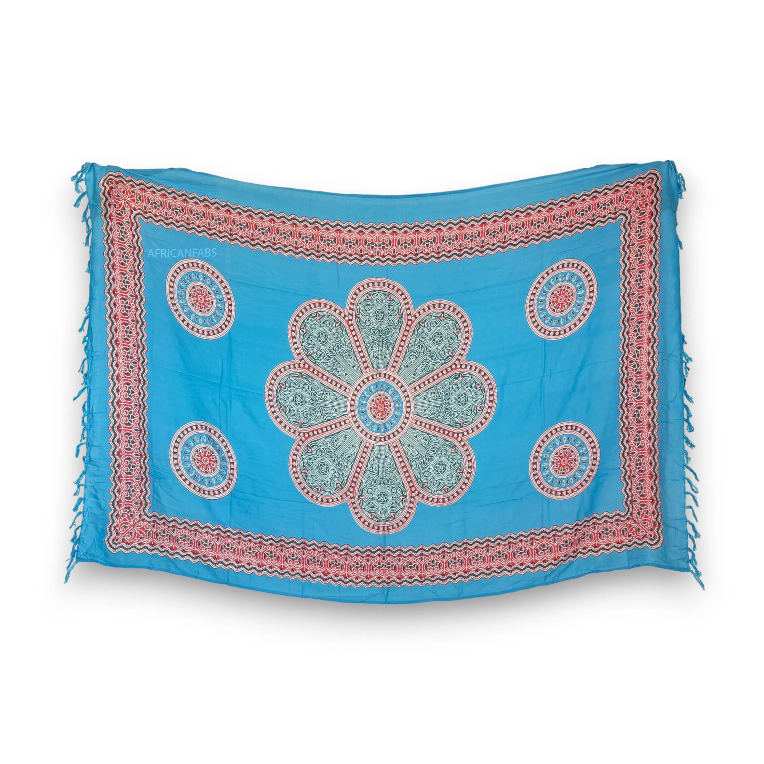 Sarong / pareo - Beachwear wrap skirt - Light Blue Mandala