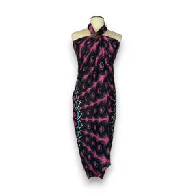 Sarong / pareo - Beachwear wrap skirt - Peacock pink