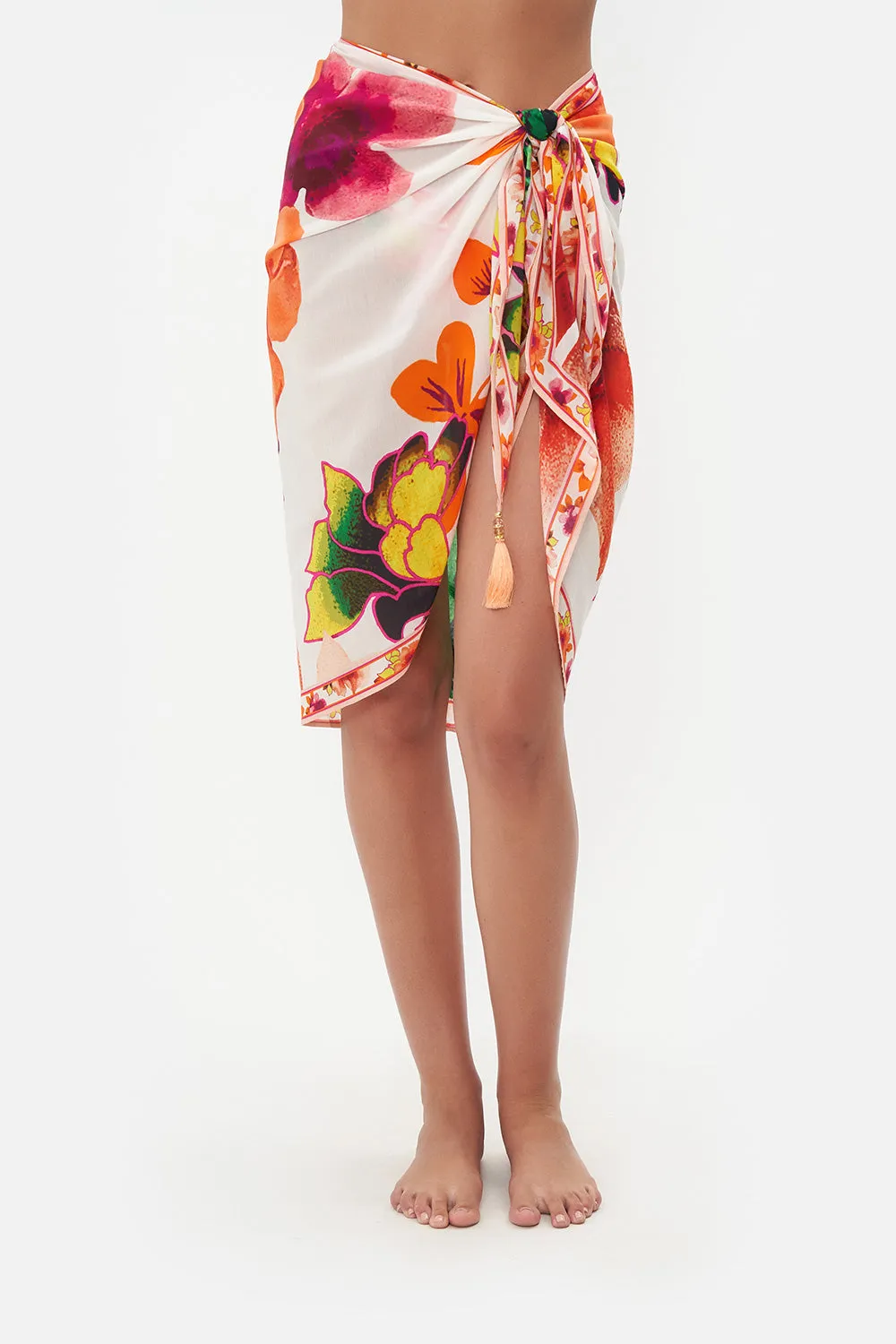 SHORT TASSEL SARONG PRETTY AS A POPPY