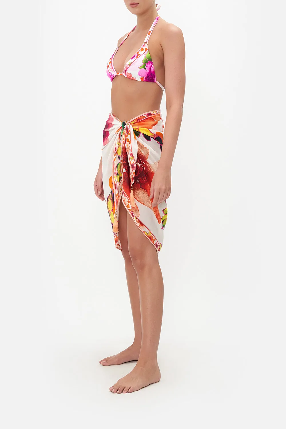 SHORT TASSEL SARONG PRETTY AS A POPPY