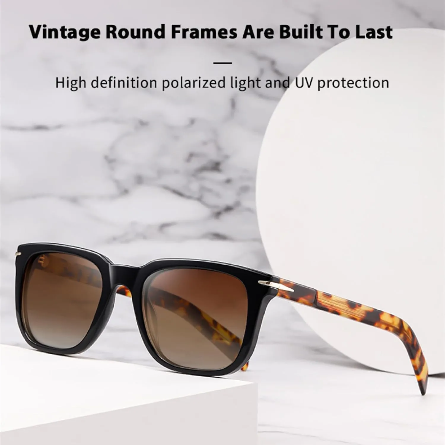 Sunglasses for Women Uv400 Men Retro Acetate Frame Camping Outdoor Shade