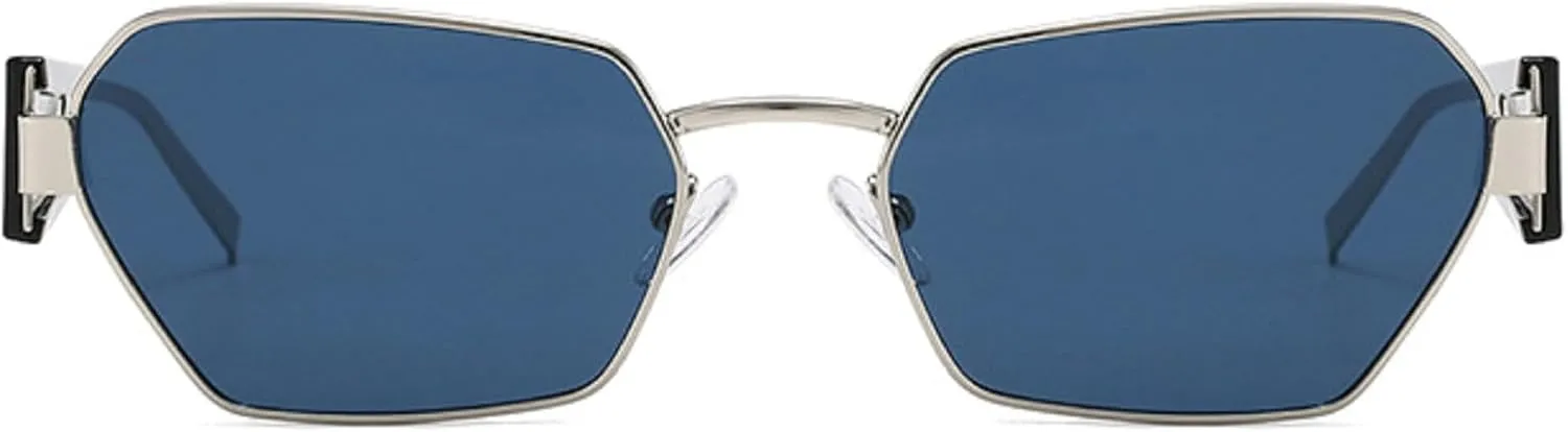 Vintage Cat Eye Sunglasses Women Men Luxury Irregular Metal Frame Polygon Sun Glasses For Lady Trendy Eyewear UV400