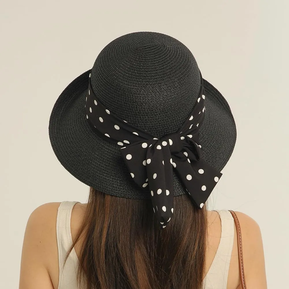 Wide Brim Visor Hats for Women Breathable Sun Hat Elegant Bow Hat Summer Straw Hat Beach Hats for Women Vacation Travel Hat