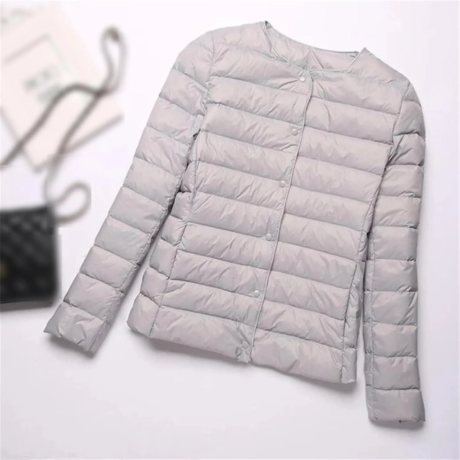 Winter Slim Women Duck Down Jacket Light Short Coat Thin Puffer Jacket Womens Lightweight Coat