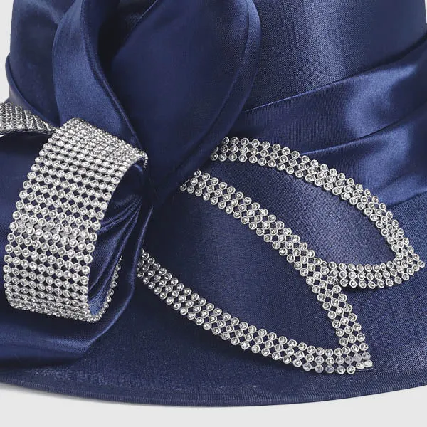 Women Satin Wide Brim Church Hats SD717