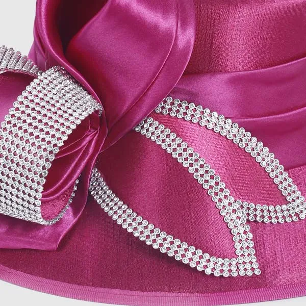 Women Satin Wide Brim Church Hats SD717