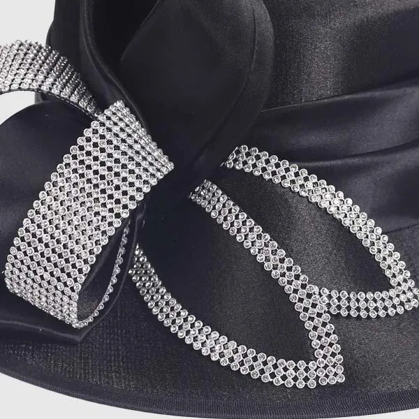 Women Satin Wide Brim Church Hats SD717