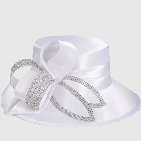 Women Satin Wide Brim Church Hats SD717