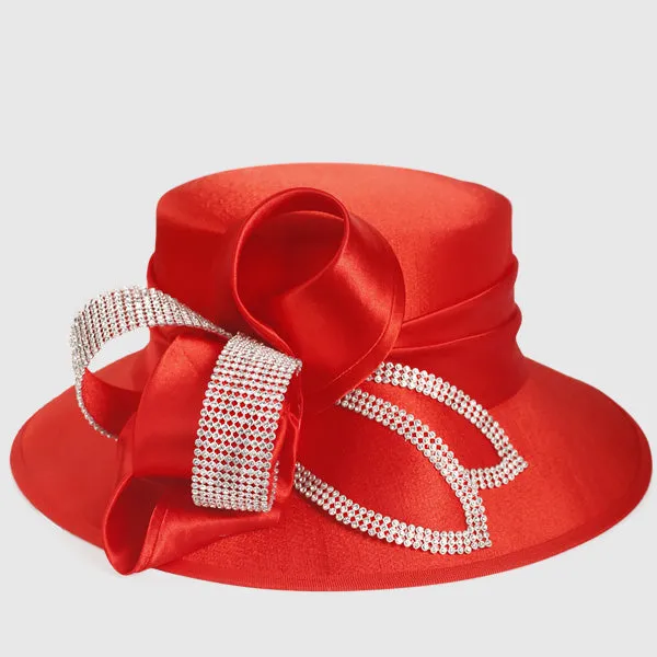 Women Satin Wide Brim Church Hats SD717