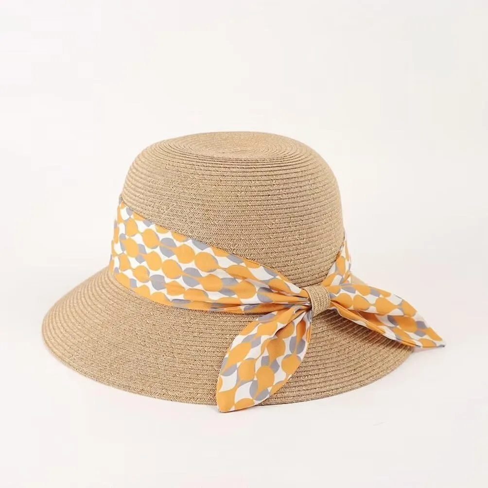Women Straw Sun Hat Summer Wide Brim Hat Travel Floppy Beach Cap Adjustable Sun Hat