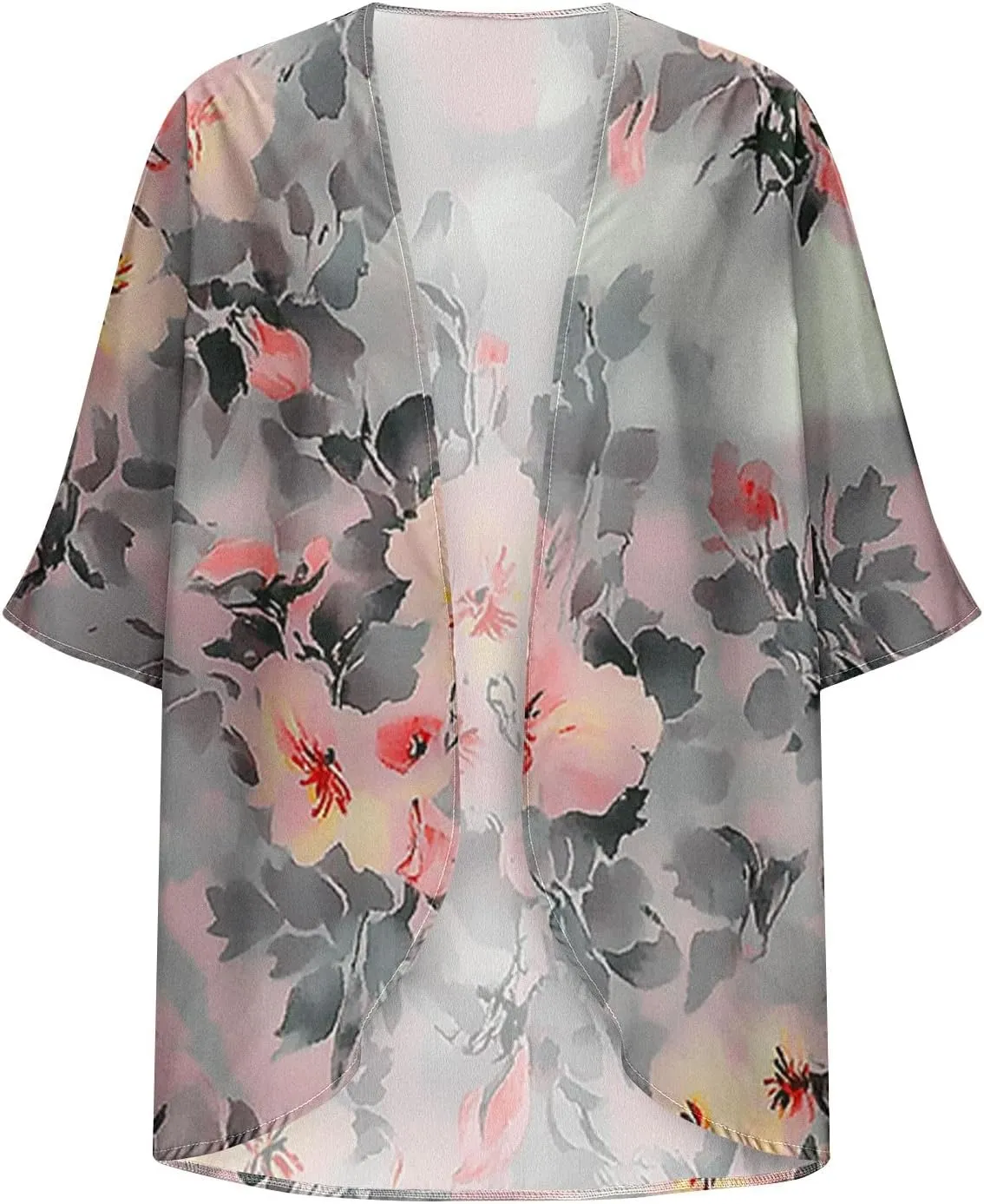 Women's Beach Cover Up Chiffon Kimono Cardigan Flroal Bathing Suit Cover Up Shirt Blouse for Summer Swimwear Coverups