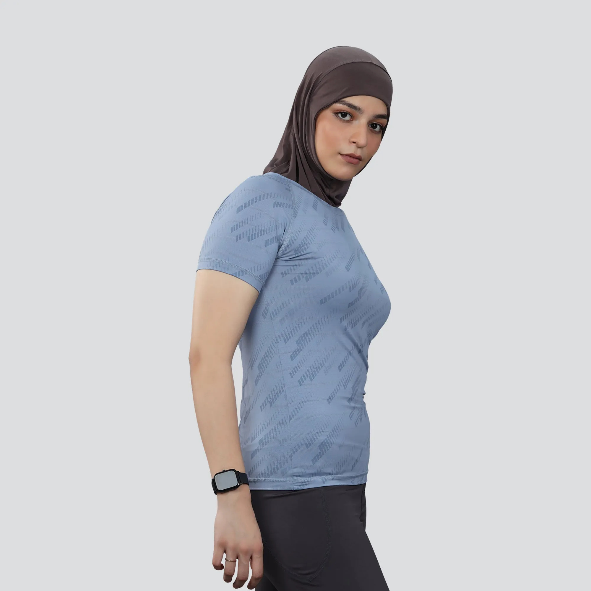 Women's Flex Fit Breathable Activewear T-Shirt - Ice Blue