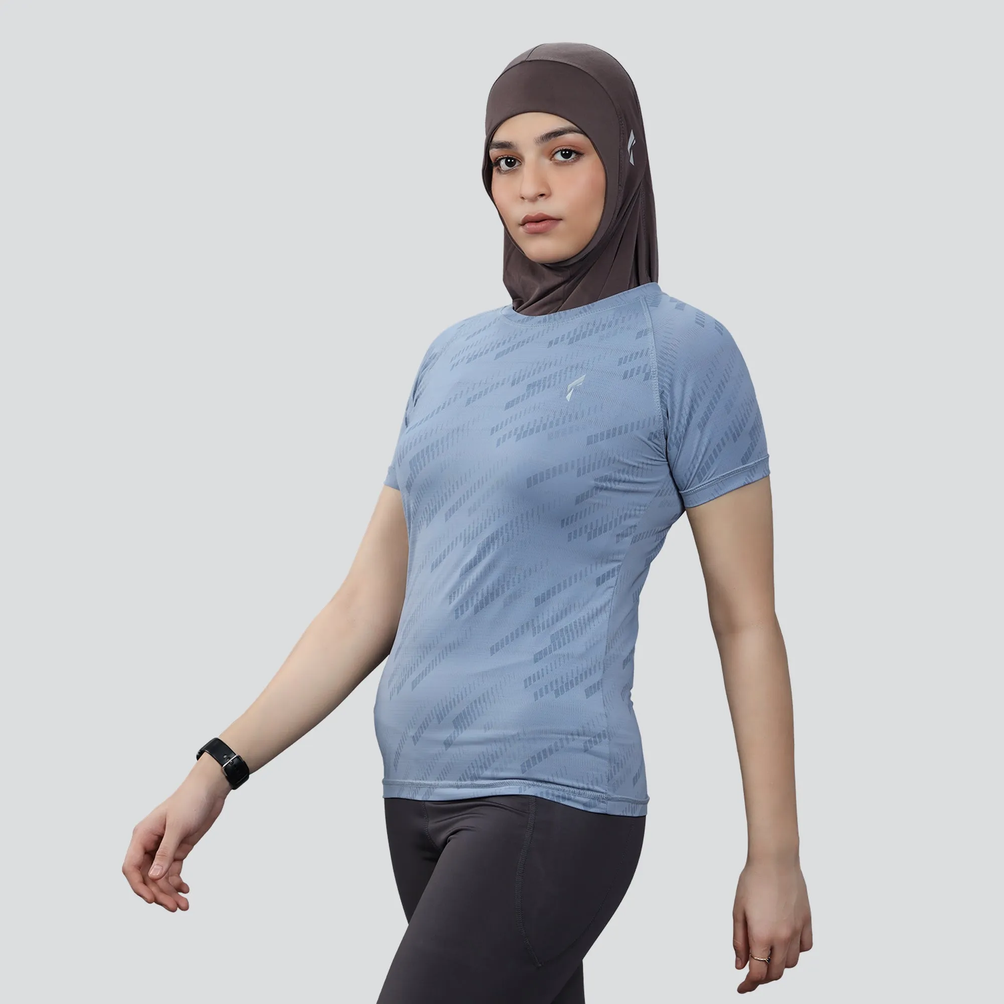 Women's Flex Fit Breathable Activewear T-Shirt - Ice Blue