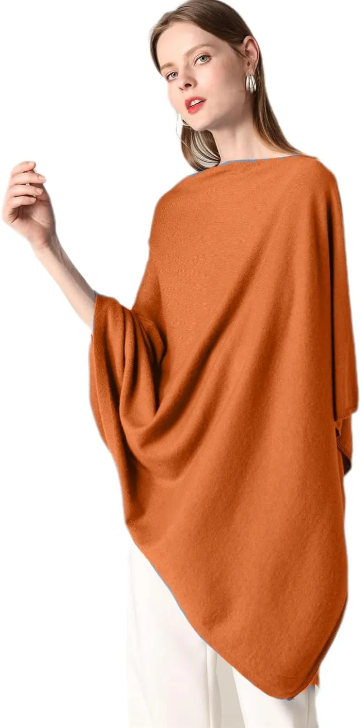 Women's Knitted Scarf Poncho Sweater with Buttons Winter Warm Open Front Poncho light weight sweater wrap poncho cape