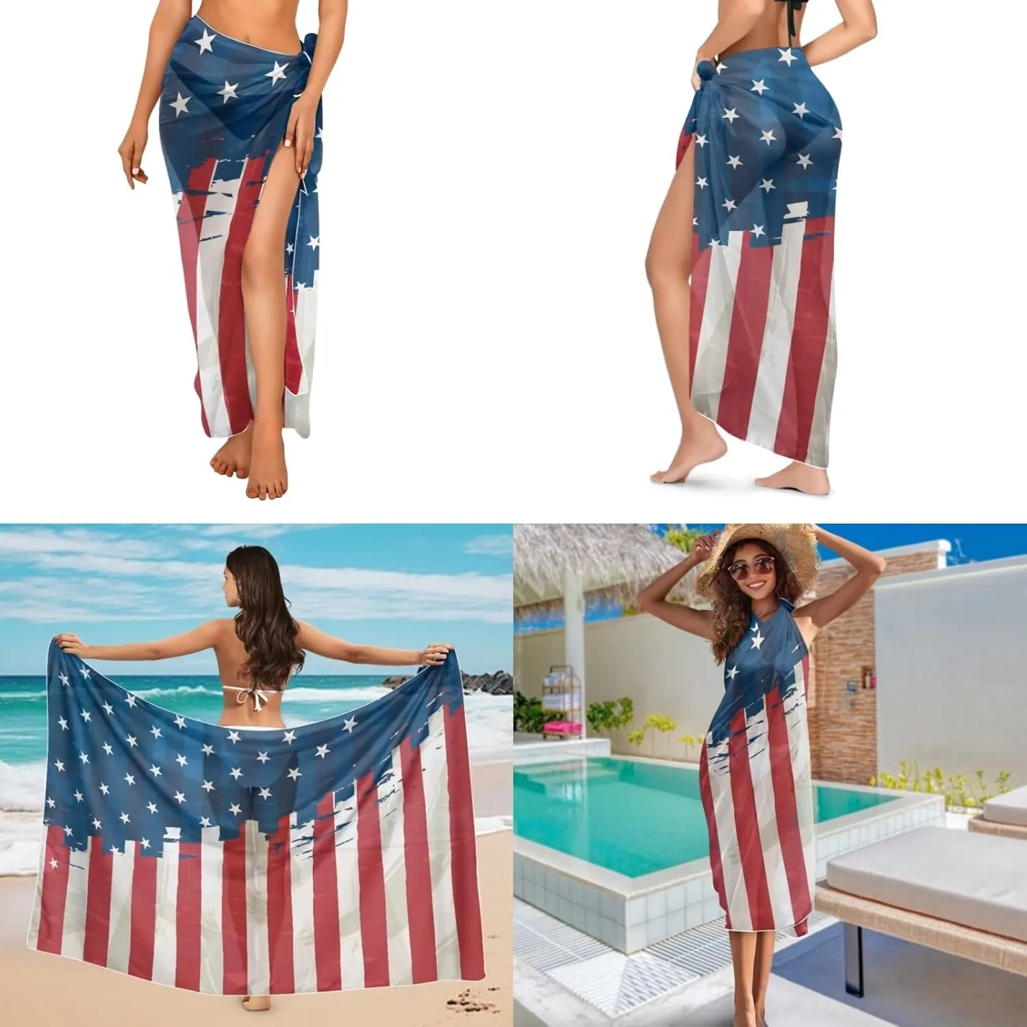 Womens One Piece Swimsuits with Sarong Coverups Ruffled Deep V Neck Bathing Suits with Bikini Cover up Beach Skirt