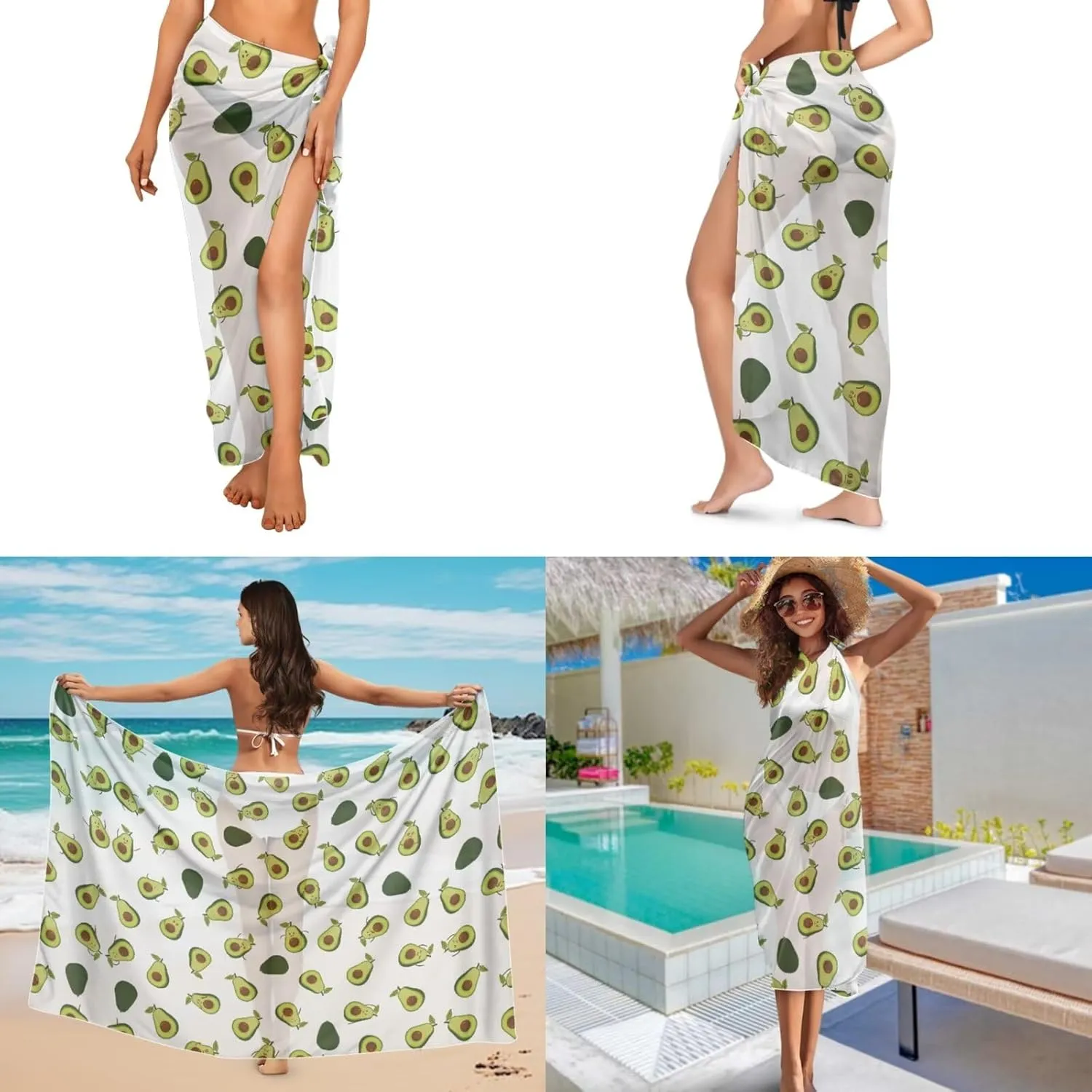 Womens One Piece Swimsuits with Sarong Coverups Ruffled Deep V Neck Bathing Suits with Bikini Cover up Beach Skirt
