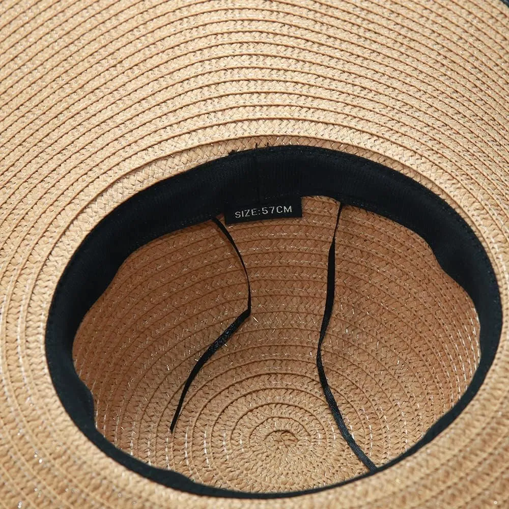 Women's Wide Brim Sun Straw Hat Folable Floppy Hat Summer UV Protection Beach Cap