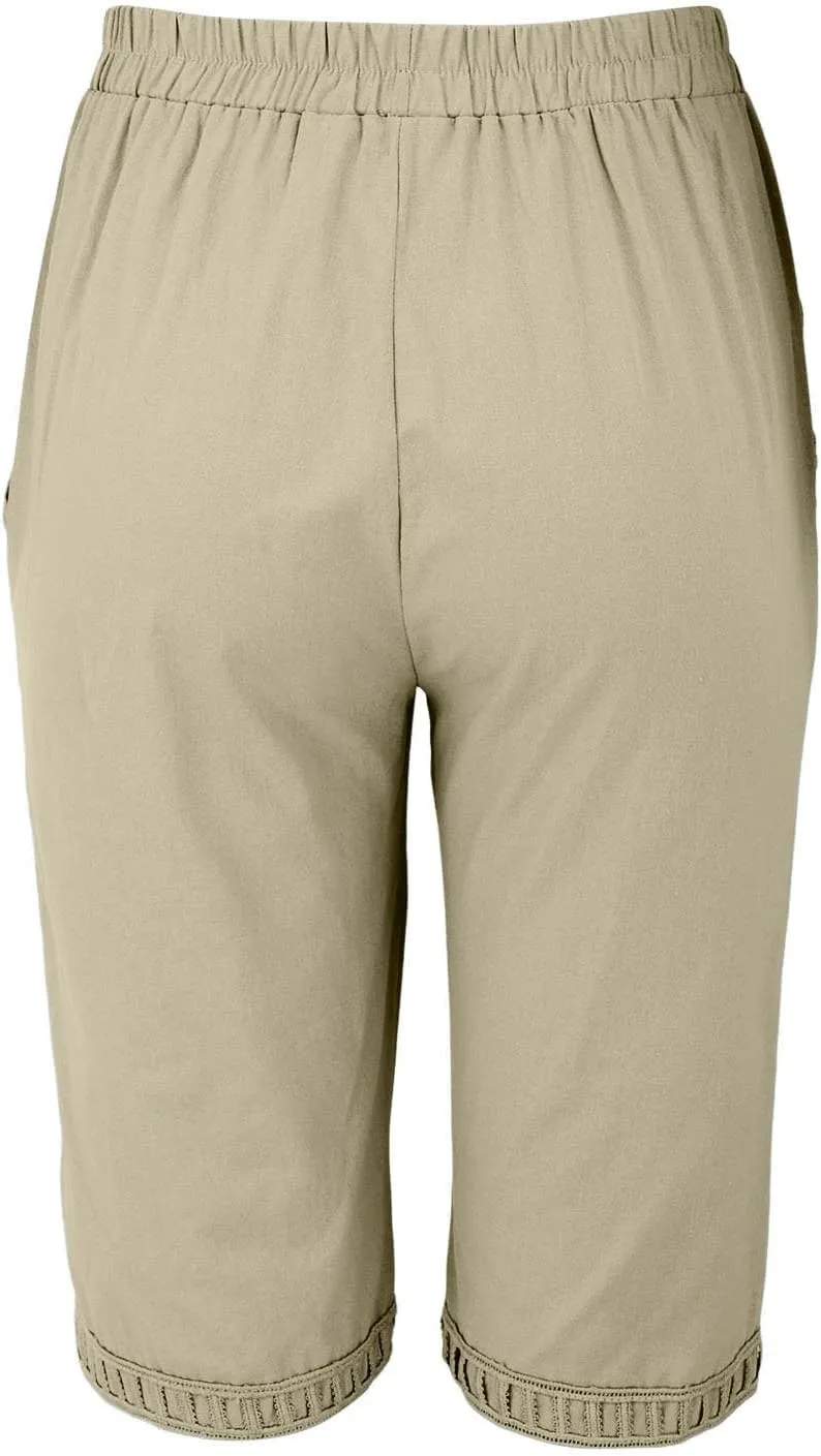 ZYXTIM Linen Shorts for Women 2025 Loose Fit Knee Length Summer Beach Bermuda Short Light Weight Casual Yoga Vacation Pants